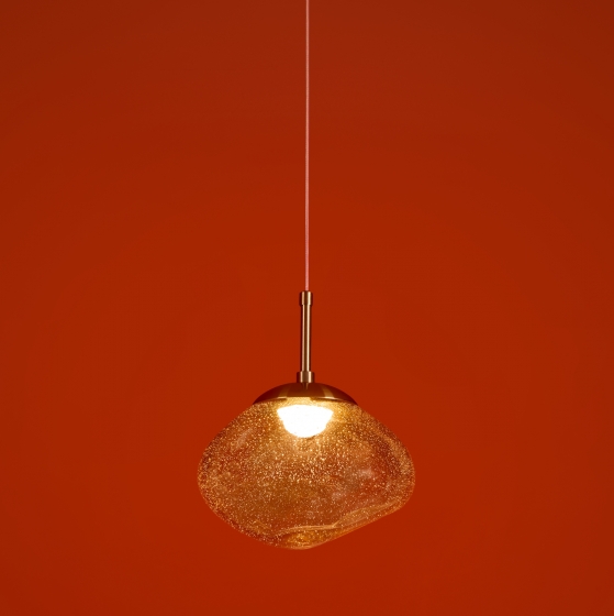 Подвесной светильник Mote янтарный стеклянный 3