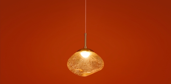 Подвесной светильник Mote янтарный стеклянный 8