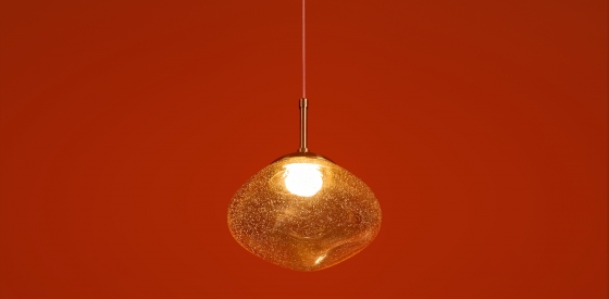 Подвесной светильник Mote янтарный стеклянный 9