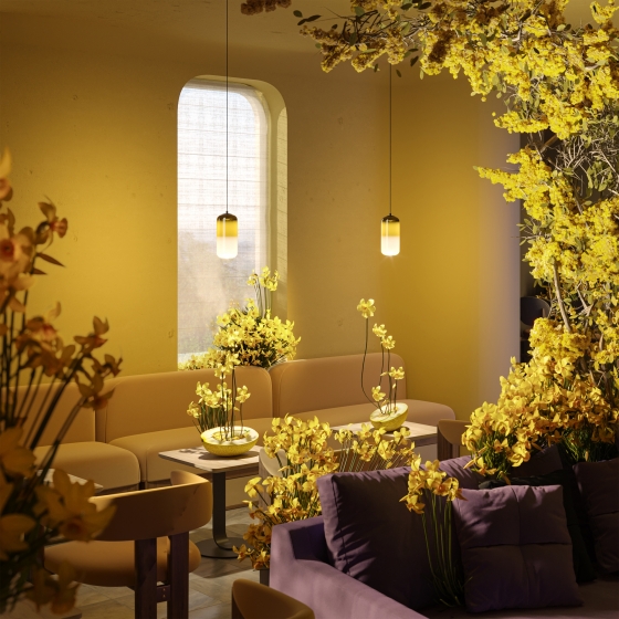 Подвесной светильник Idol черный с золотым абажуром 3