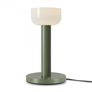 Настольный светильник Barries зеленый, стеклянный абажур