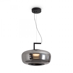 Подвесной светильник Clod черный, стекло серое