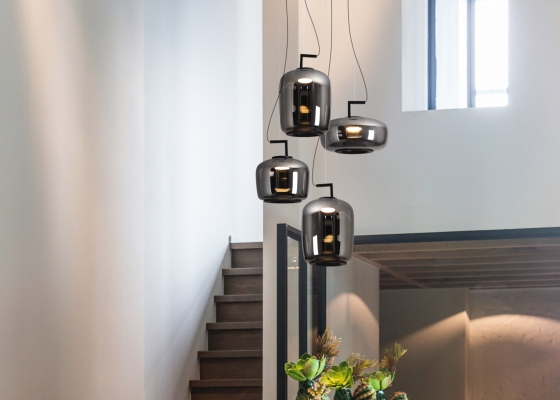 Подвесной светильник Clod черный, стекло серое 7