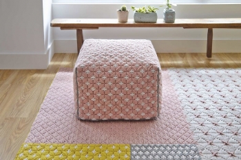Пуф с чехлом из шерсти Silai Small 52X52X35 CM розовый