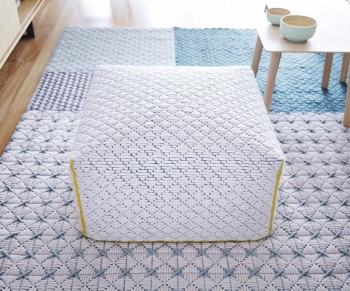 Пуф с чехлом из шерсти Silai Big 68X68X35 CM белый