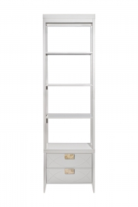 Шкаф-витрина открытый узкий с тумбой прикроватной с 2-мя ящиками