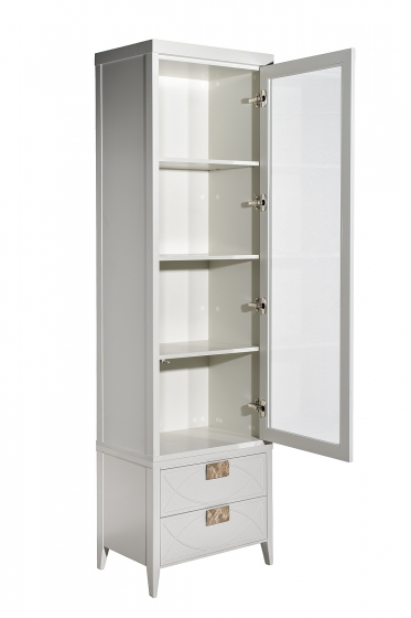 Шкаф-витрина 1 стеклянный фасад с тумбой прикроватной с 2-мя ящиками 3