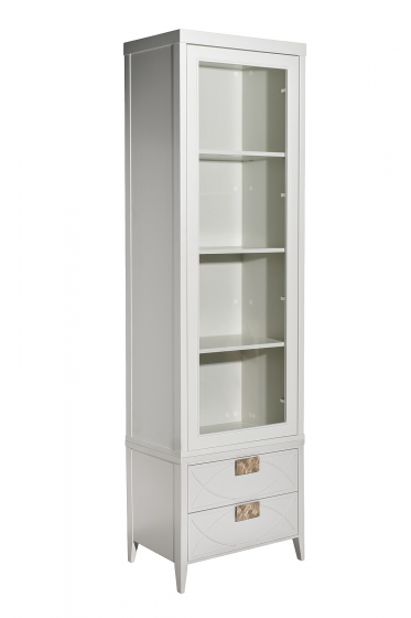 Шкаф-витрина 1 стеклянный фасад с тумбой прикроватной с 2-мя ящиками 2