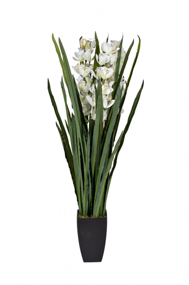 Искусственная орхидея Cymbidium белая в горшке 60X60X110 CM 1
