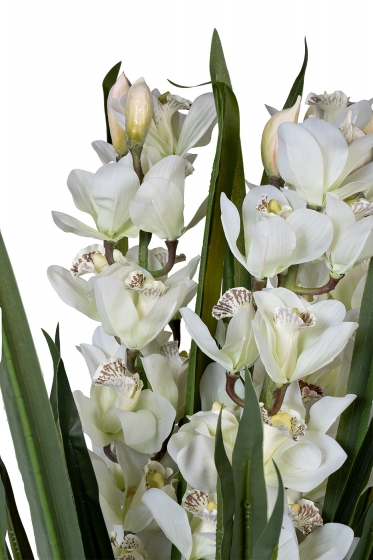 Искусственная орхидея Cymbidium белая в горшке 60X60X110 CM 2