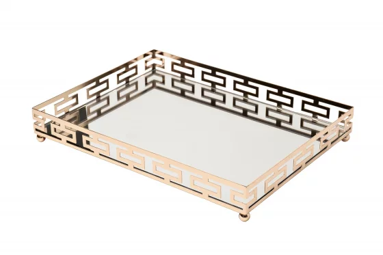 Декоративный поднос с зеркальным основанием 35X25X5 CM 2