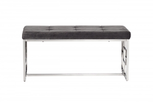 Банкетка серый велюр/хром 99X45,5X46 CMсм