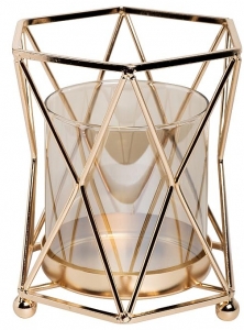 Подсвечник цвет медный Vasilis 14X14X16 CM