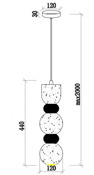 Светильник подвесной Dalibor 12X12X42 CM 3