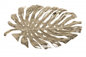 Блюдо декор. "Лист монстеры" золото 40X30X4,25 CMсм