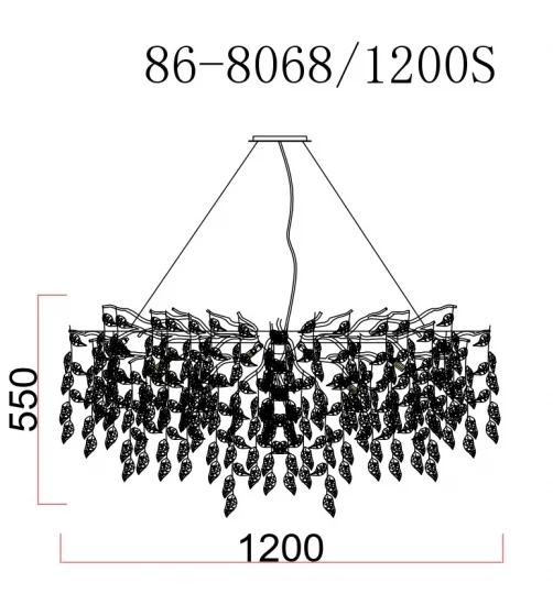 Люстра d.120*45 см, металл цвет хром 45X120 CM 3