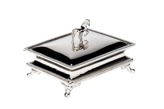 Шкатулка Horse из нержавеющей стали хромированная 10X12X8.5 CM 1