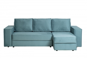 Угловой раскладной диван Bergamo правый бирюзовый велюр 250X160X90 CM