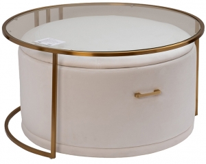 Стол журнальный с пуфом Masati 85X85X47 CM