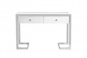 Консоль 2 ящика белая/хром  120X42X79 CMсм