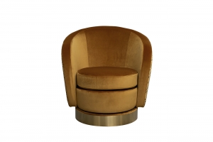 Кресло Napoli вращающееся, велюр принт Pad31+Latt ORANG 76X76X76 CMсм