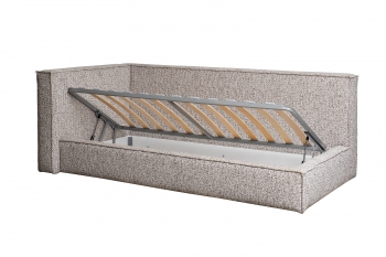 Детская угловая кровать Runa-80 с обивкой из шенилла, серый Seppia Ser 114X215X80 CM