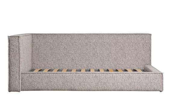 Детская угловая кровать Runa-80 с обивкой из шенилла, серый Seppia Ser 114X215X80 CM 1