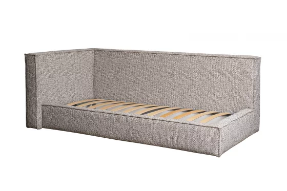 Детская угловая кровать Runa-80 с обивкой из шенилла, серый Seppia Ser 114X215X80 CM 2
