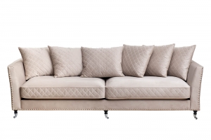 Диван Sorrento 250 трехместный в светло-сером велюре 250X101X90 CM