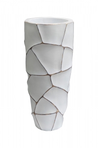 Кашпо d30*69см белое с золотом