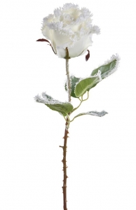 Искусственная заснеженная роза Snow Edge Rose 57 CM