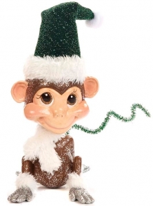 Новогодняя игрушка Santa Wobble Monkey 16 CM