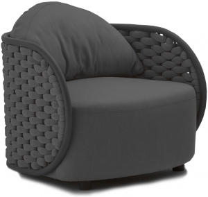 Кресло плетеное Mojo 93X83X70 CM тёмно-серое