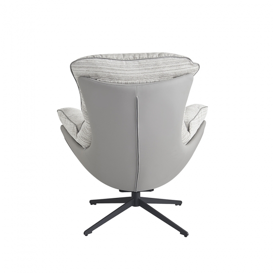 Кресло HUG серый в полоску, экокожа, шенилл 6