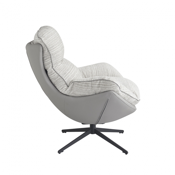 Кресло HUG серый в полоску, экокожа, шенилл 4