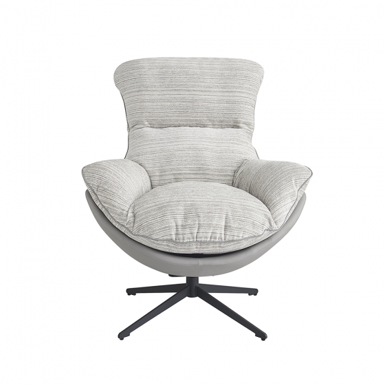 Кресло HUG серый в полоску, экокожа, шенилл 3