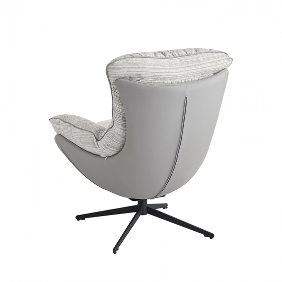 Кресло HUG серый в полоску, экокожа, шенилл 5