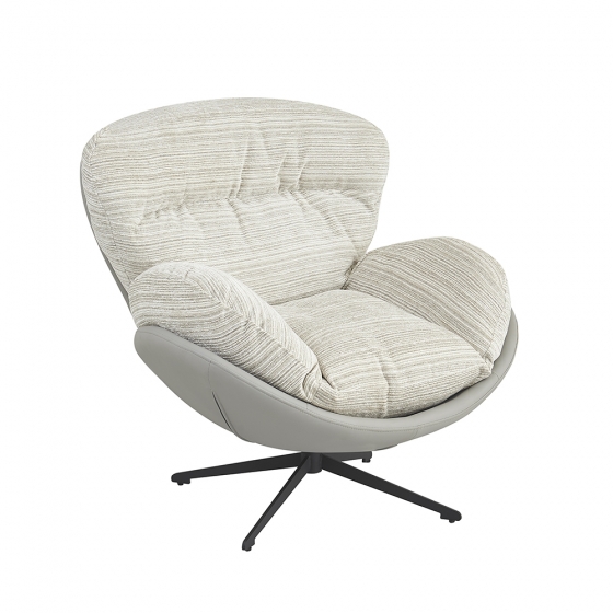 Кресло BLISS серый, экокожа, шенилл 1