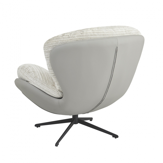 Кресло BLISS серый, экокожа, шенилл 5