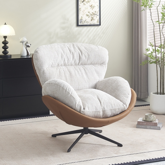 Кресло BLISS оранж/серый, экокожа, шенилл 2