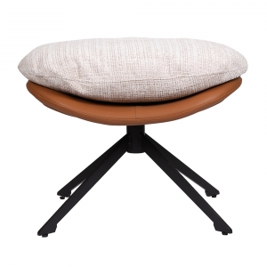 Оттоманка BLISS оранж/серый, экокожа, шенилл