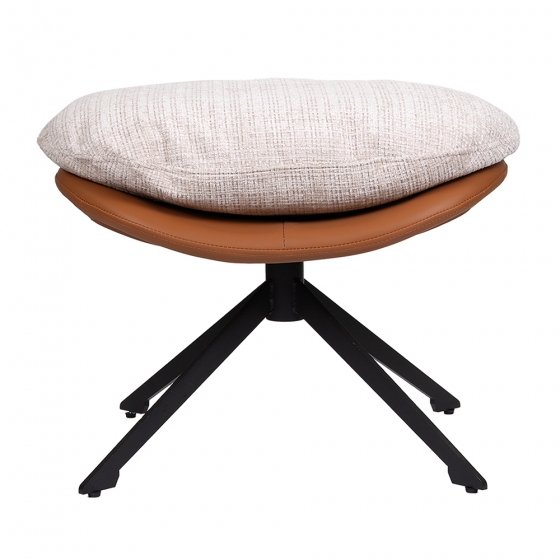 Оттоманка BLISS оранж/серый, экокожа, шенилл 1