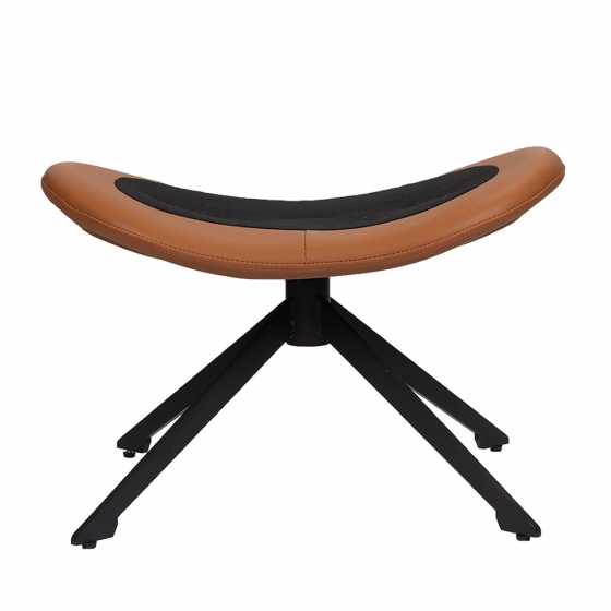 Оттоманка BLISS оранж/серый, экокожа, шенилл 2