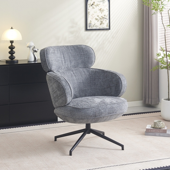 Кресло KING серый, шенилл 2