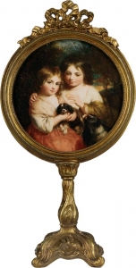 Картина настольная  Sisters with Dogs 14X7X26 CM