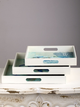 Набор из трёх декоративных подносов Connla 33X33X5 / 30X30X5 / 27X27X4 CM