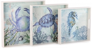 Набор из трёх декоративных подносов Connla 33X33X5 / 30X30X5 / 27X27X4 CM