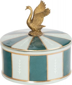 Шкатулка с лебедем 12x12x12см