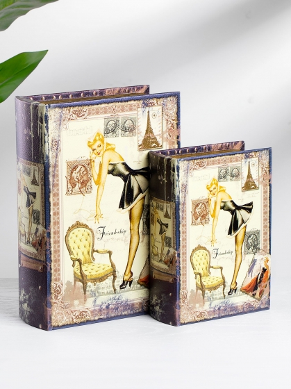 Набор из двух шкатулок в виде книг Laurin 19X8X27 / 14X6X20 CM 3