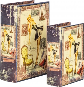 Набор из двух шкатулок в виде книг Laurin 19X8X27 / 14X6X20 CM